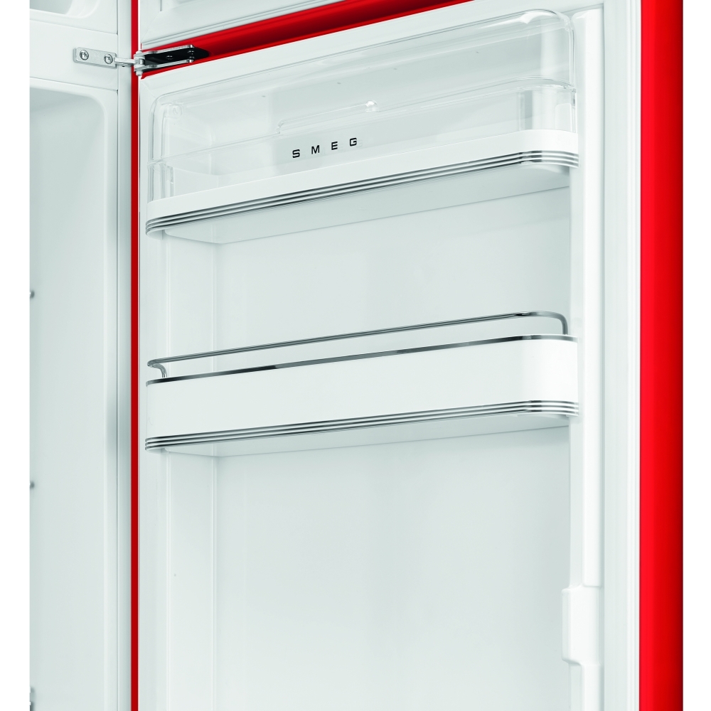 Smeg FAB30RRD6UK Retro Static Fridge Freezer, 80/20, Red, C Rated