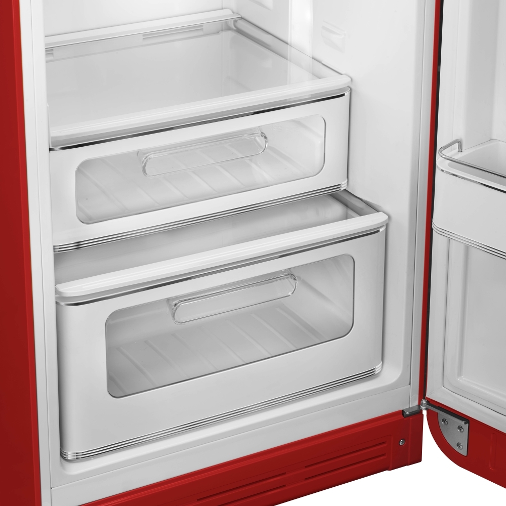 Smeg FAB30RRD6UK Retro Static Fridge Freezer, 80/20, Red, C Rated