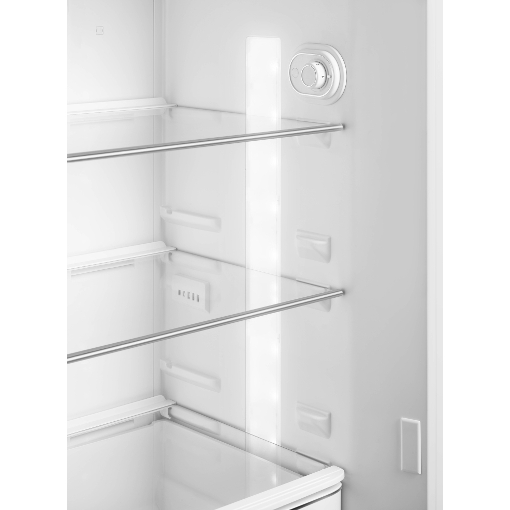Smeg FAB30RSV6UK Retro Static Fridge Freezer, 80/20, Silver, C Rated
