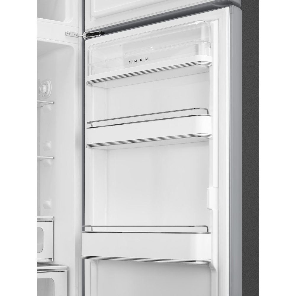 Smeg FAB30RSV6UK Retro Static Fridge Freezer, 80/20, Silver, C Rated
