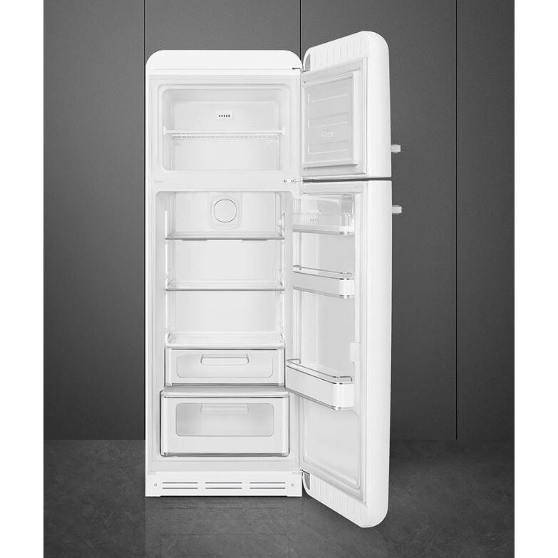 Smeg FAB30RWH5UK Retro Static Fridge Freezer, 80/20, White, D Rated