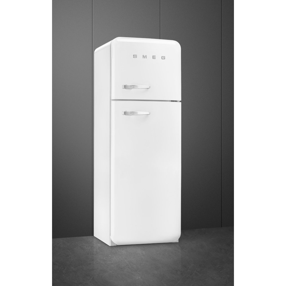 Smeg FAB30RWH6UK Retro Static Fridge Freezer, 80/20, White, C Rated