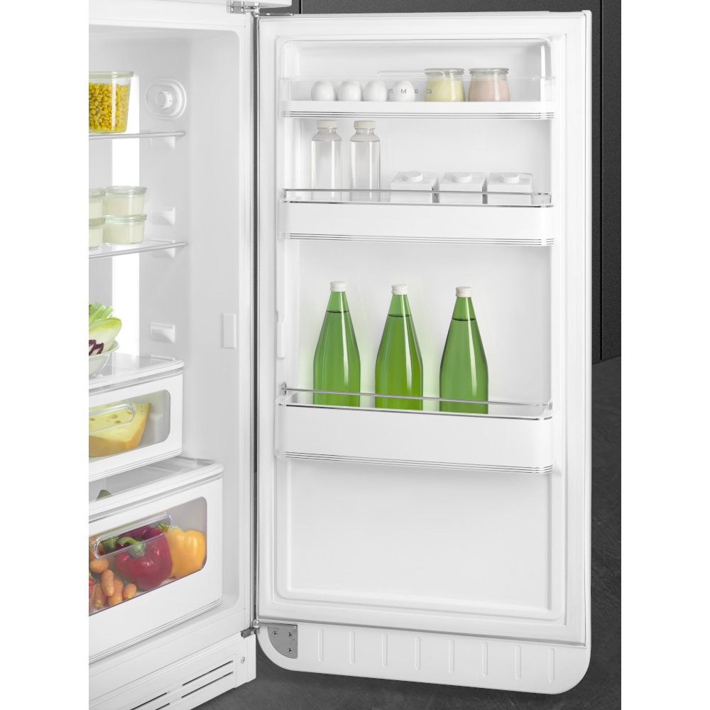Smeg FAB30RWH6UK Retro Static Fridge Freezer, 80/20, White, C Rated