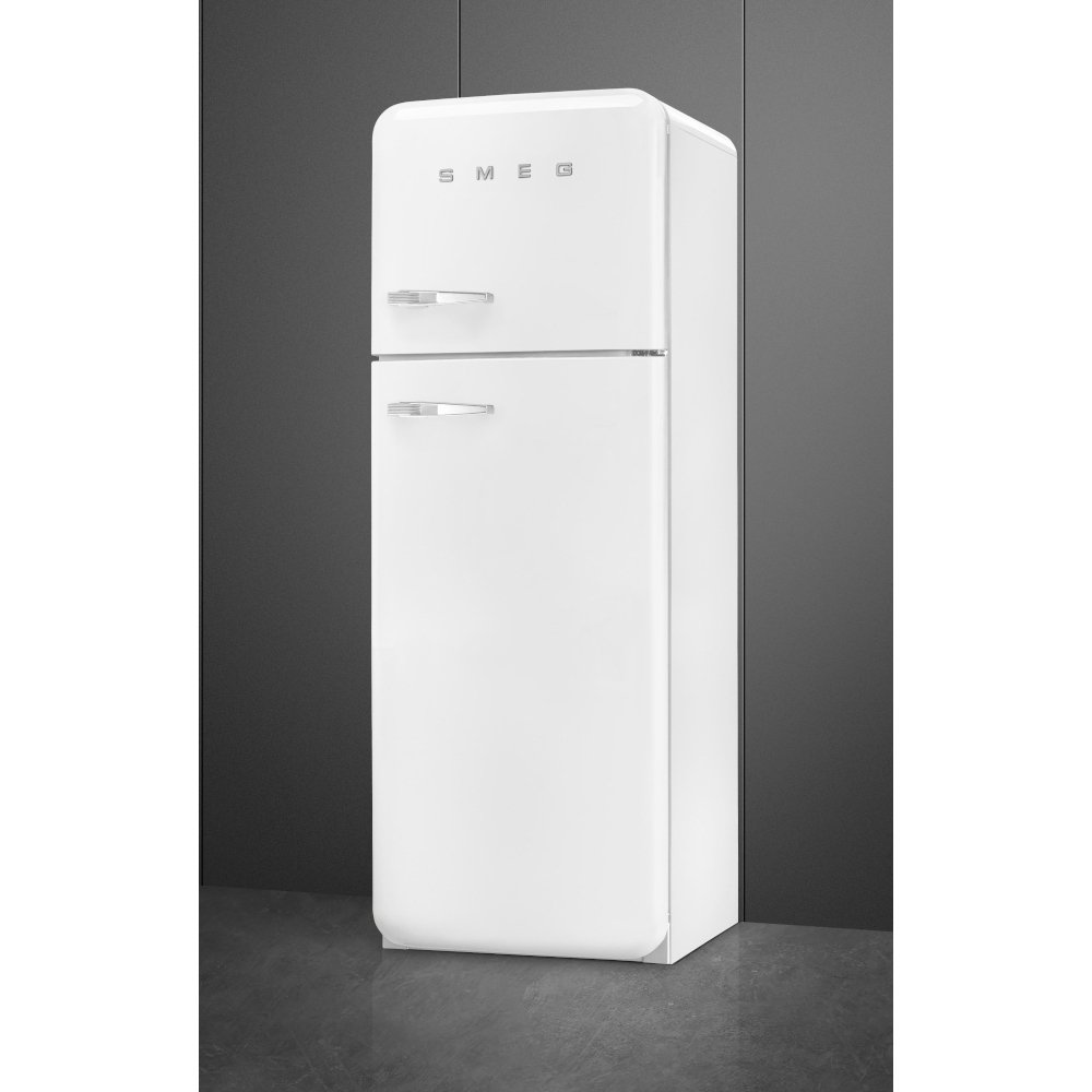 Smeg FAB30RWH6UK Retro Static Fridge Freezer, 80/20, White, C Rated