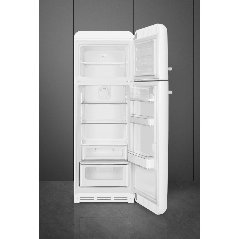 Smeg FAB30RWH6UK Retro Static Fridge Freezer, 80/20, White, C Rated