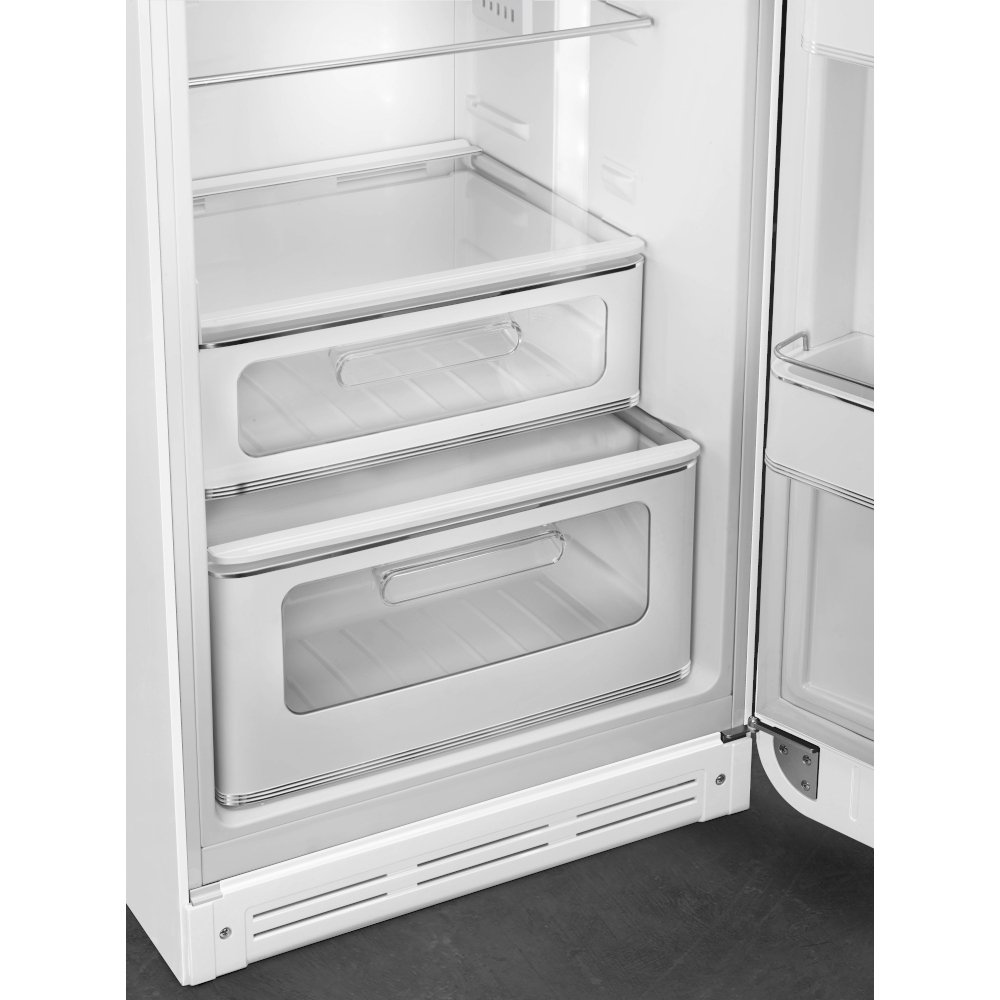 Smeg FAB30RWH6UK Retro Static Fridge Freezer, 80/20, White, C Rated