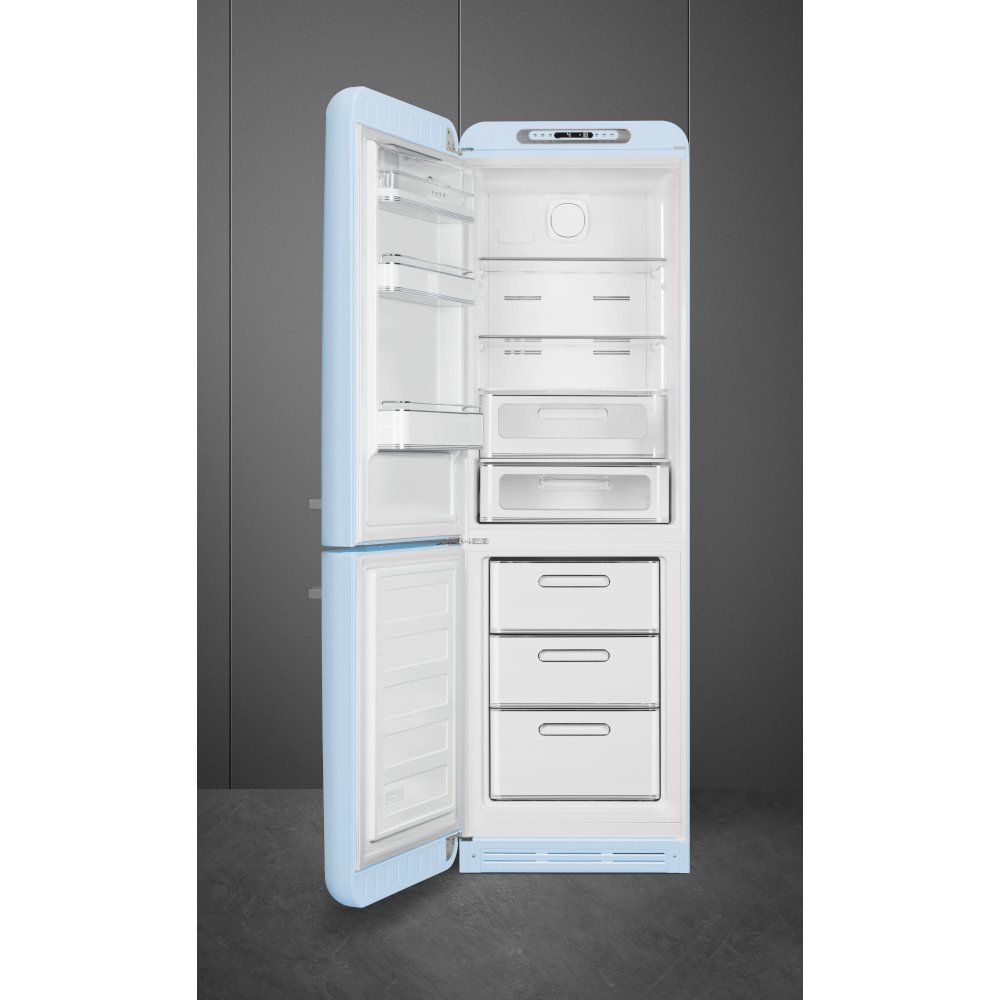 Smeg FAB32LPB6UK Retro Total No Frost Fridge Freezer, 60/40, Blue, C Rated