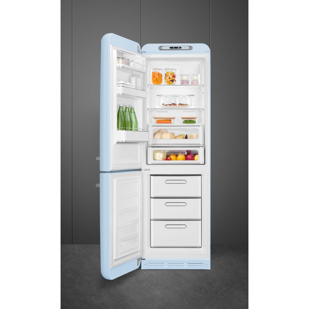 Smeg FAB32LPB6UK Retro Total No Frost Fridge Freezer, 60/40, Blue, C Rated