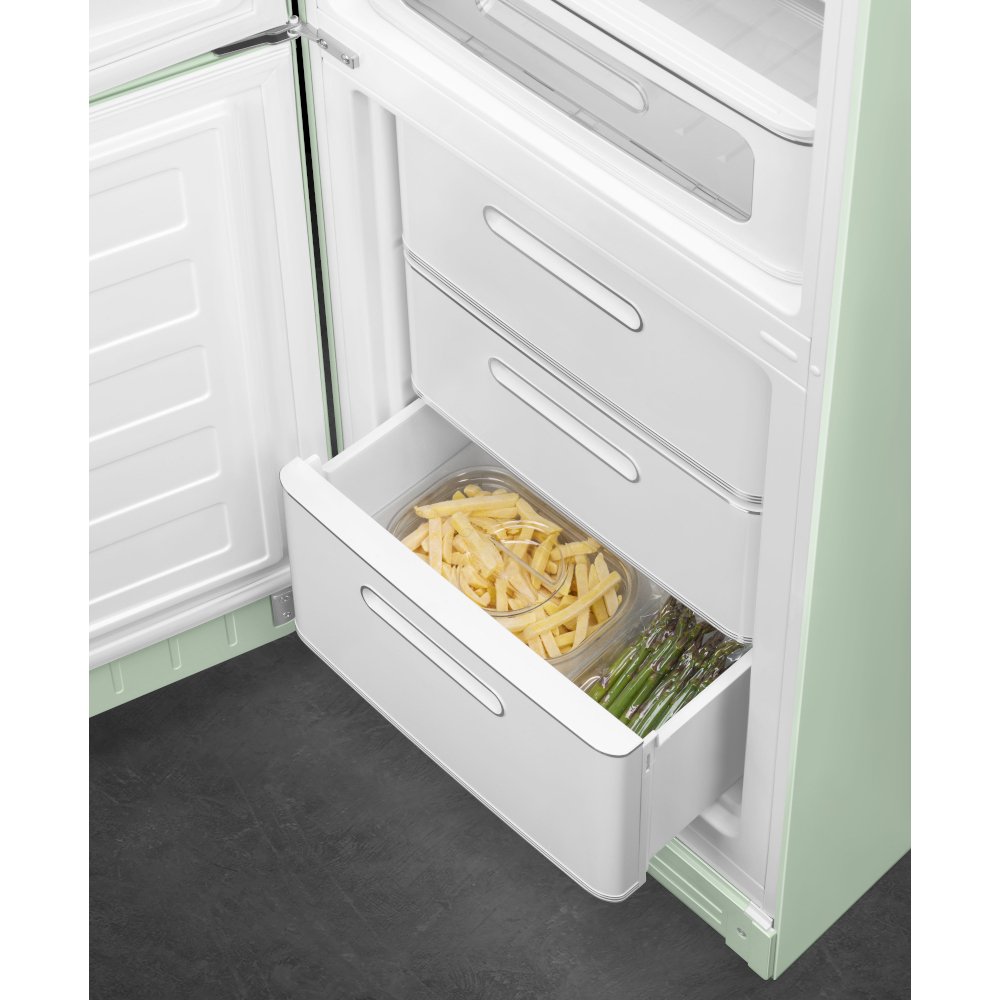 Smeg FAB32LPG6UK Retro Total No Frost Fridge Freezer, 60/40, Green, C Rated