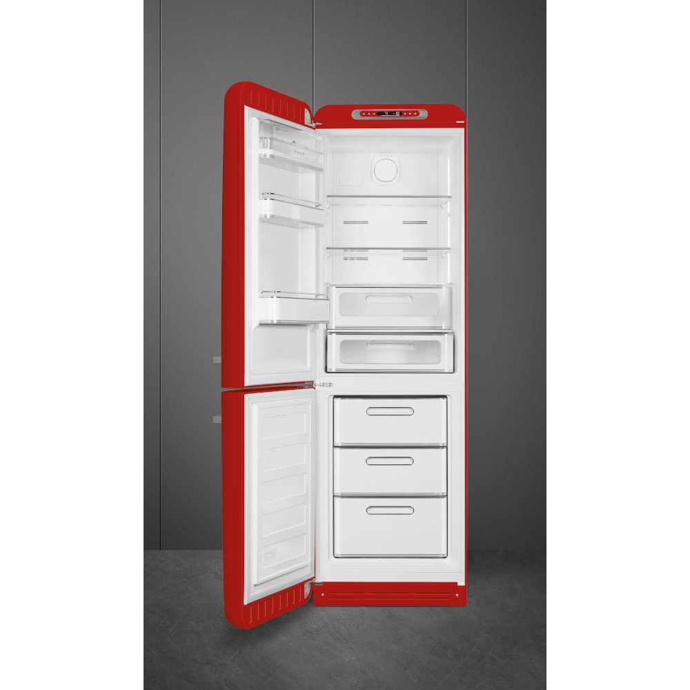 Smeg FAB32LRD6UK Retro Total No Frost Fridge Freezer, 60/40, Red, C Rated