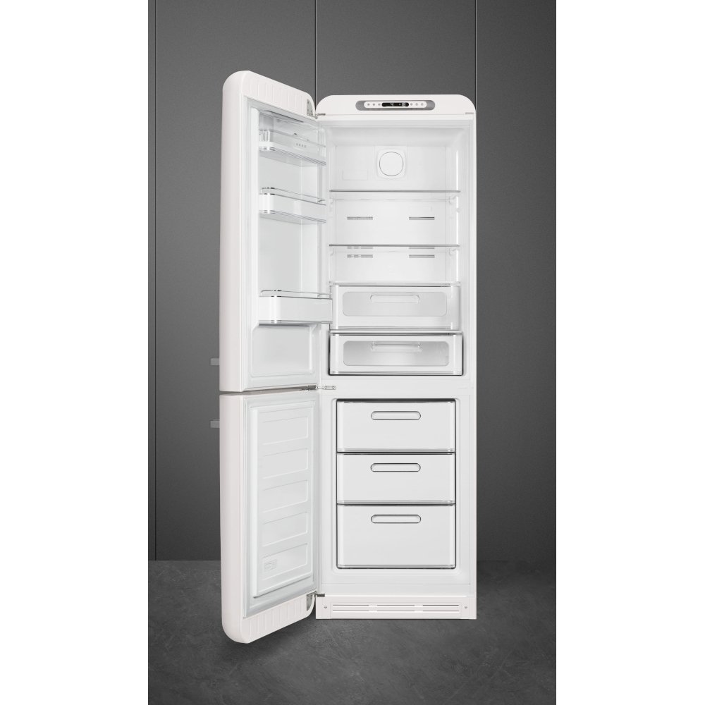 Smeg FAB32LWH6UK Retro Total No Frost Fridge Freezer, 60/40, White, C Rated