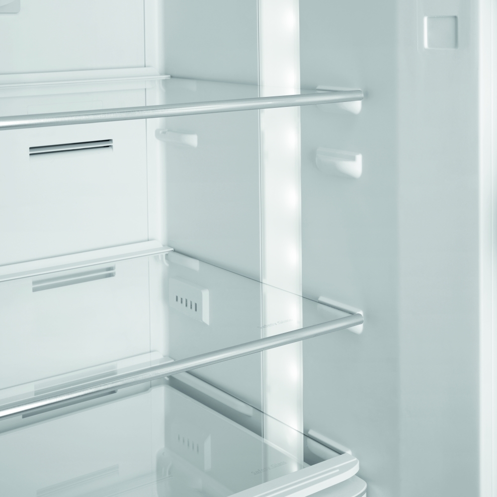 Smeg FAB32RBL6UK Retro No Frost Fridge Freezer, 60/40, Black, C Rated