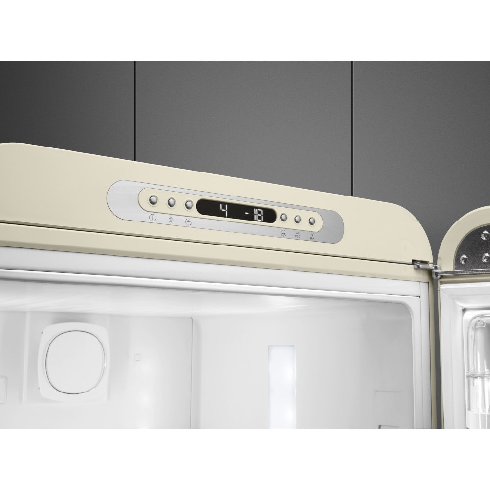 Smeg FAB32RCR6UK Retro Total No Frost Fridge Freezer, 60/40, Cream, C Rated