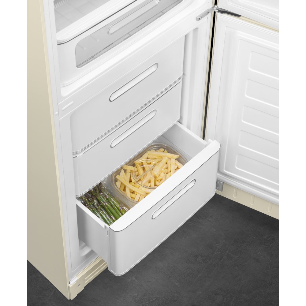 Smeg FAB32RCR6UK Retro Total No Frost Fridge Freezer, 60/40, Cream, C Rated