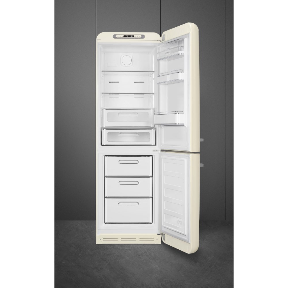 Smeg FAB32RCR6UK Retro Total No Frost Fridge Freezer, 60/40, Cream, C Rated