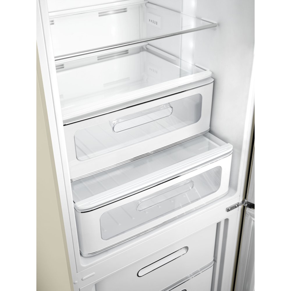 Smeg FAB32RCR6UK Retro Total No Frost Fridge Freezer, 60/40, Cream, C Rated