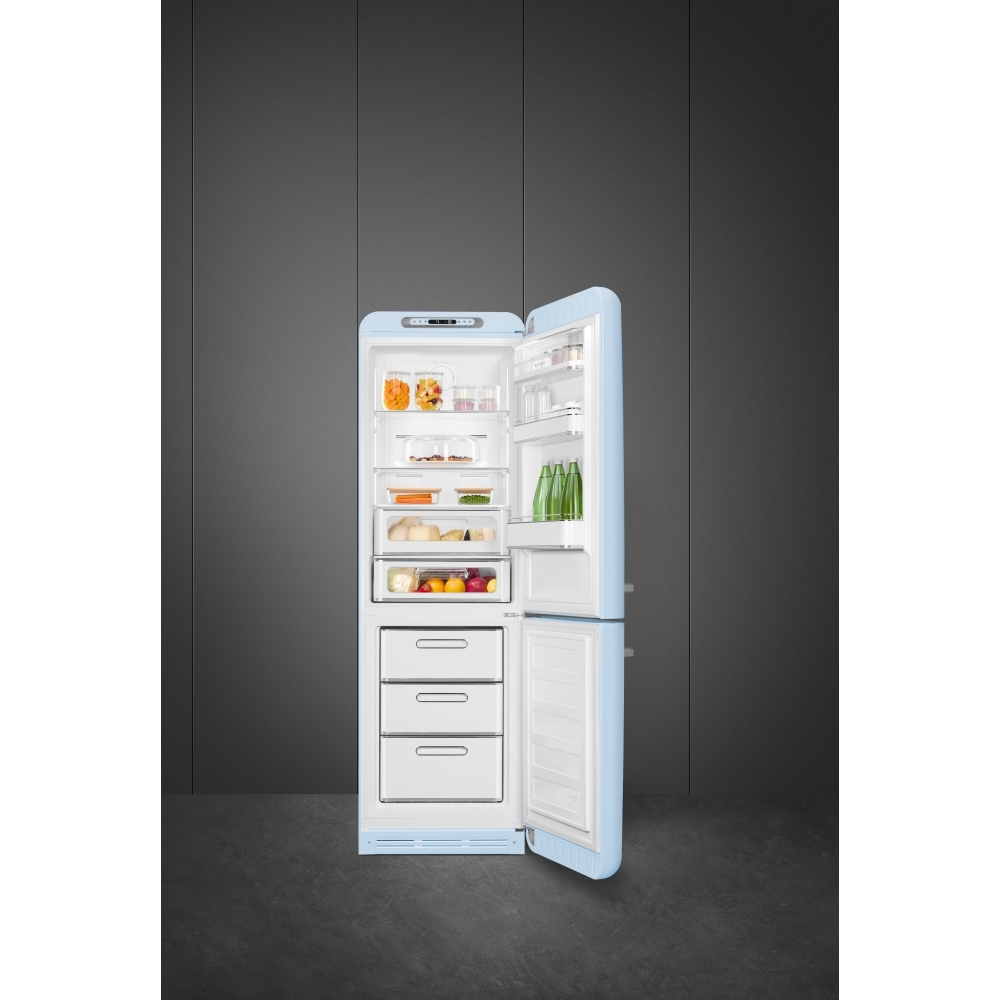 Smeg FAB32RPB6UK Retro Total No Frost Fridge Freezer, 60/40, Blue, C Rated
