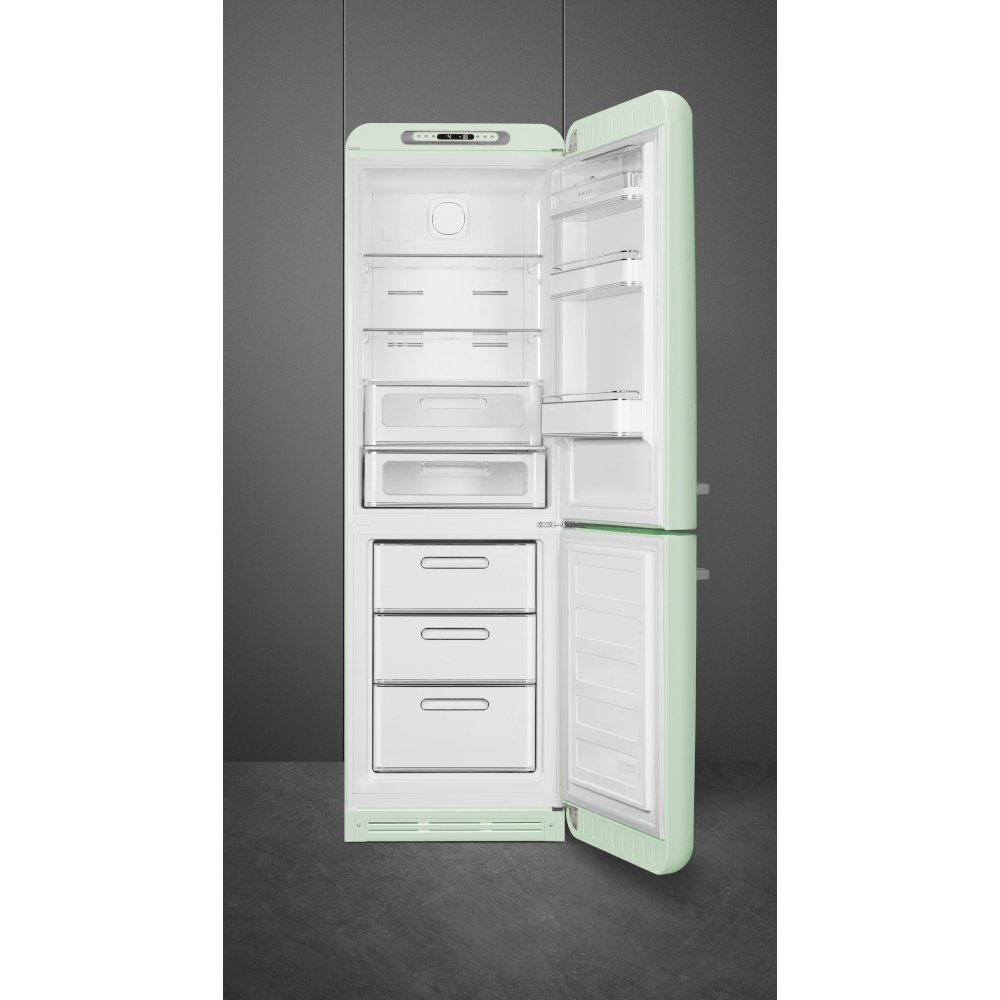 Smeg FAB32RPG6UK Retro Total No Frost Fridge Freezer, 60/40, Green, C Rated