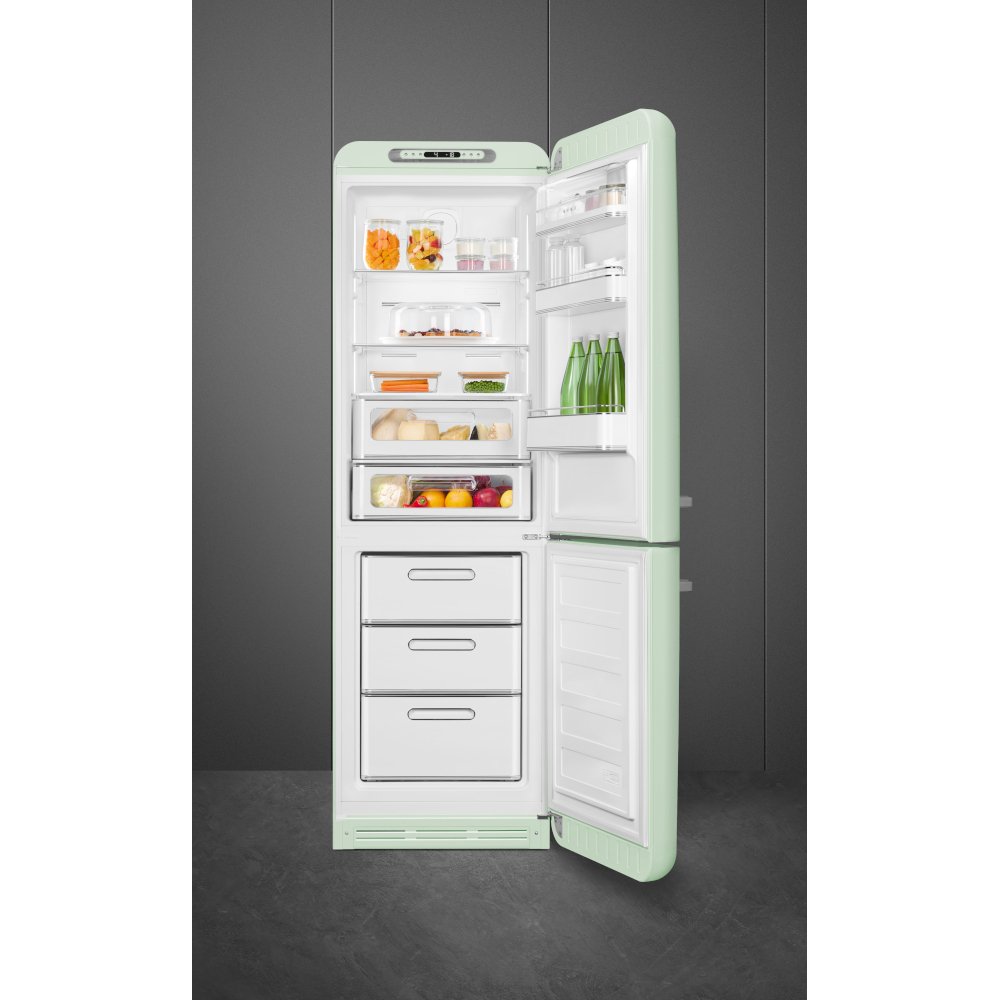 Smeg FAB32RPG6UK Retro Total No Frost Fridge Freezer, 60/40, Green, C Rated