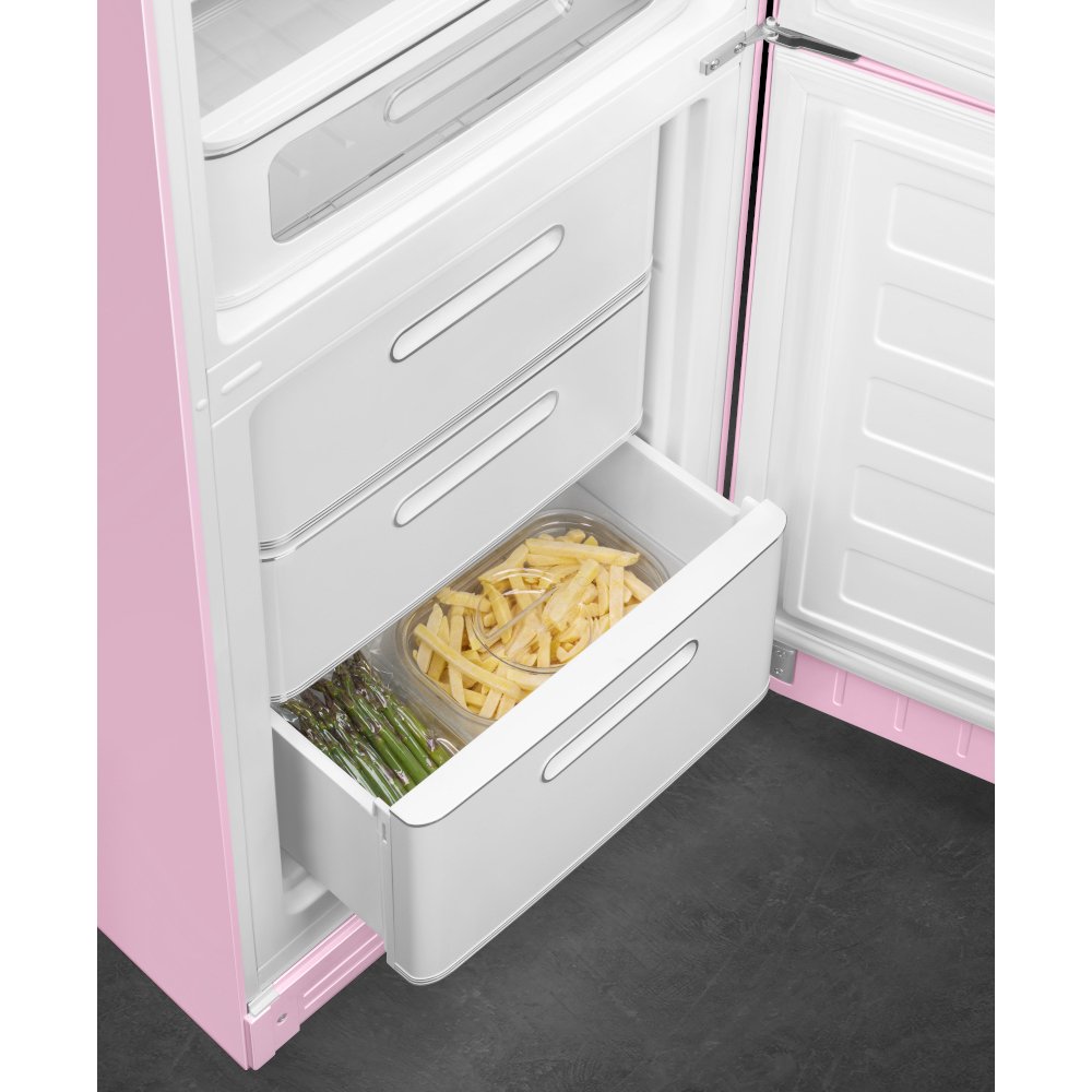 Smeg FAB32RPK6UK Retro Total No Frost Fridge Freezer, 60/40, Pink, C Rated