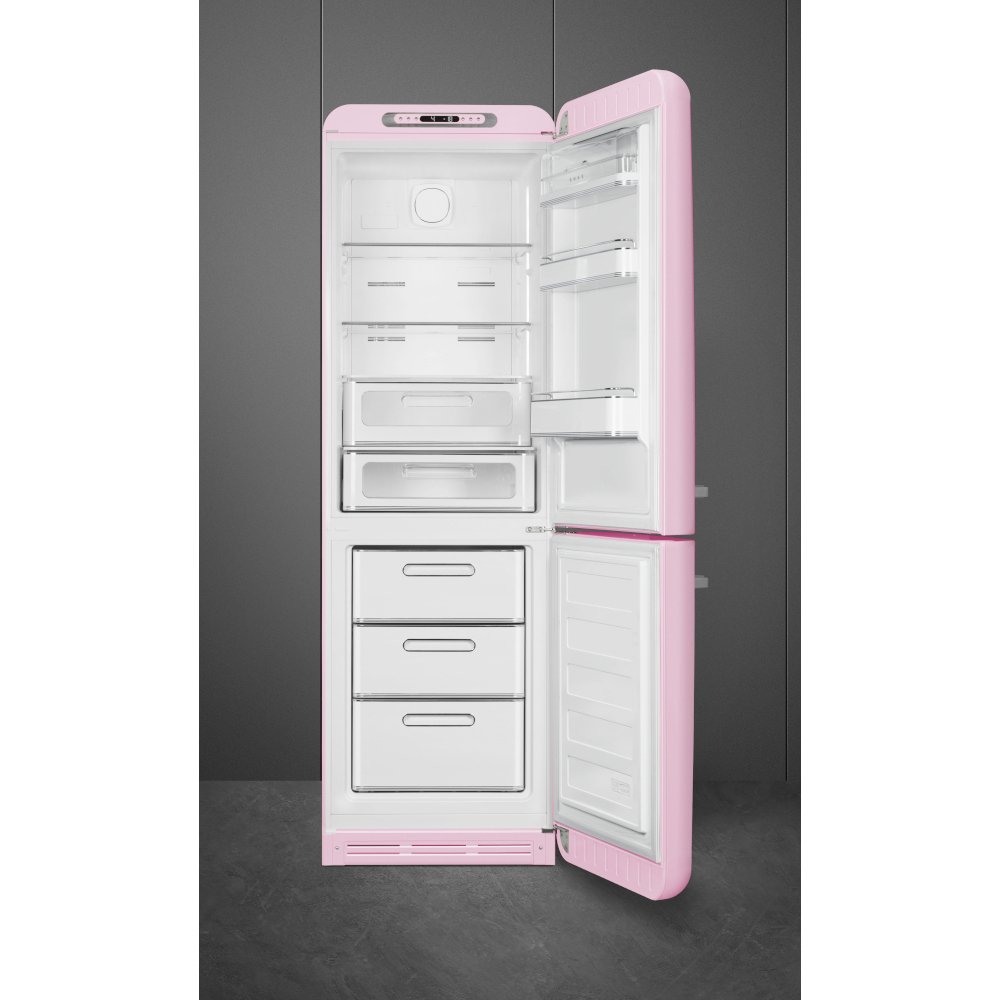 Smeg FAB32RPK6UK Retro Total No Frost Fridge Freezer, 60/40, Pink, C Rated