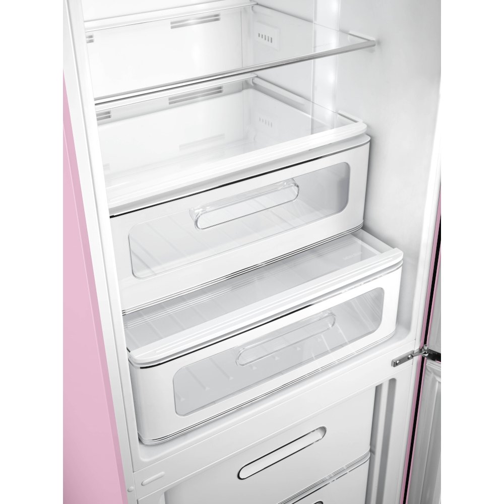Smeg FAB32RPK6UK Retro Total No Frost Fridge Freezer, 60/40, Pink, C Rated