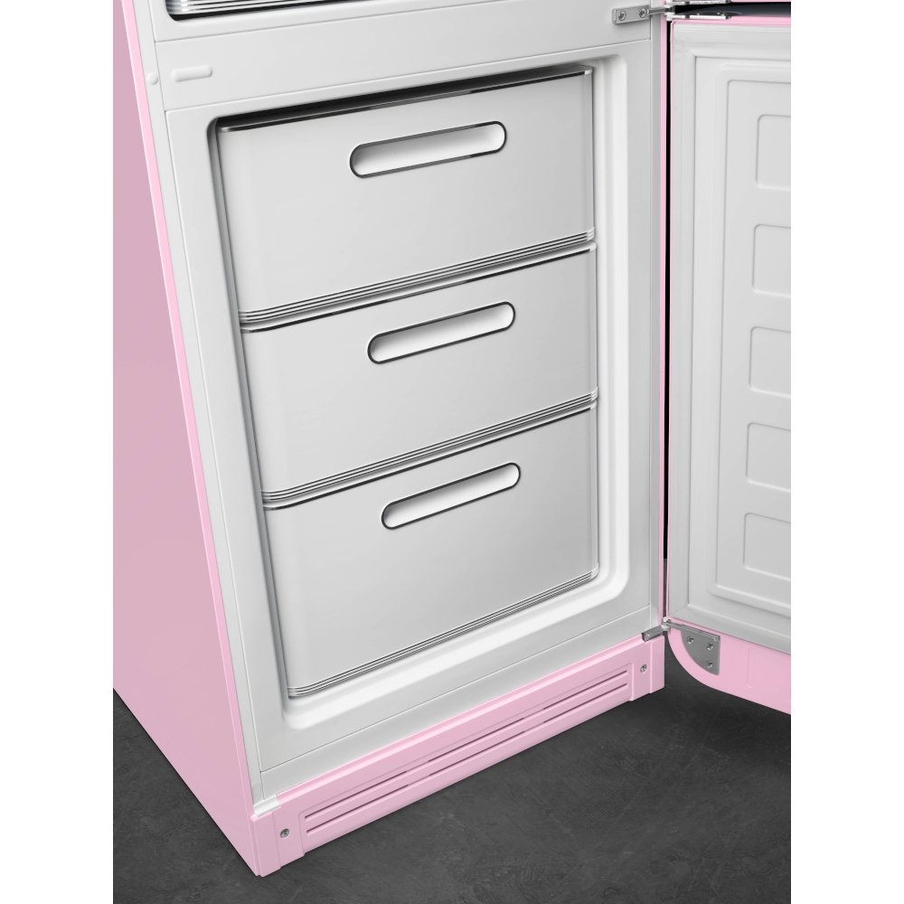 Smeg FAB32RPK6UK Retro Total No Frost Fridge Freezer, 60/40, Pink, C Rated