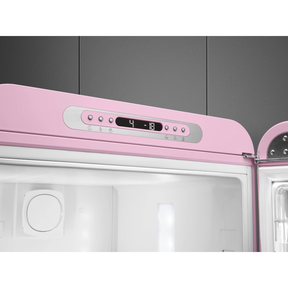 Smeg FAB32RPK6UK Retro Total No Frost Fridge Freezer, 60/40, Pink, C Rated