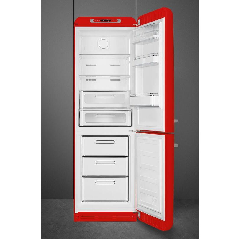 Smeg FAB32RRD5UK Retro Frost Free Fridge Freezer, 60/40, Red