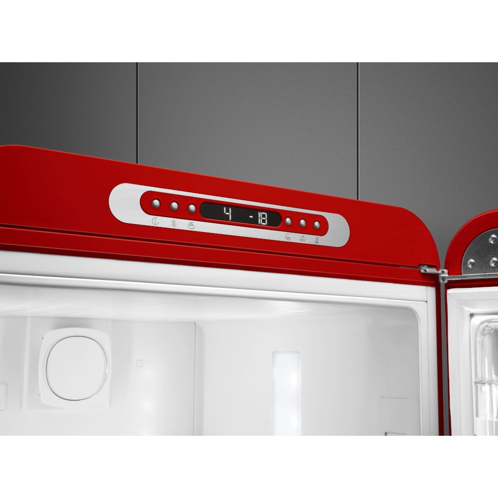 Smeg FAB32RRD6UK Retro Total No Frost Fridge Freezer, 60/40, Red, C Rated
