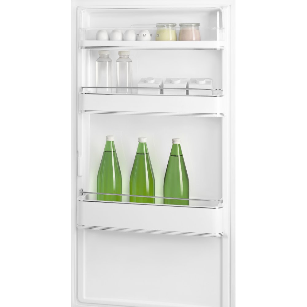 Smeg FAB32RWH6UK Retro Total No Frost Fridge Freezer, 60/40, White, C Rated