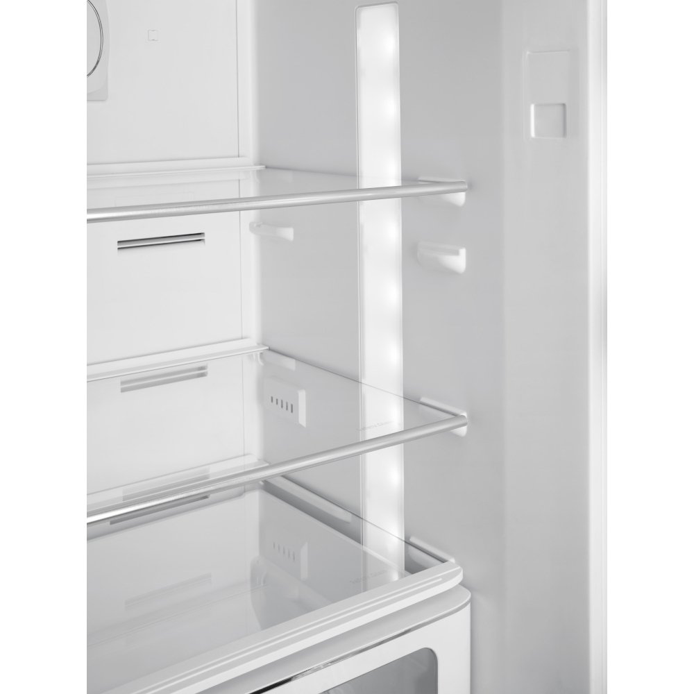 Smeg FAB32RWH6UK Retro Total No Frost Fridge Freezer, 60/40, White, C Rated