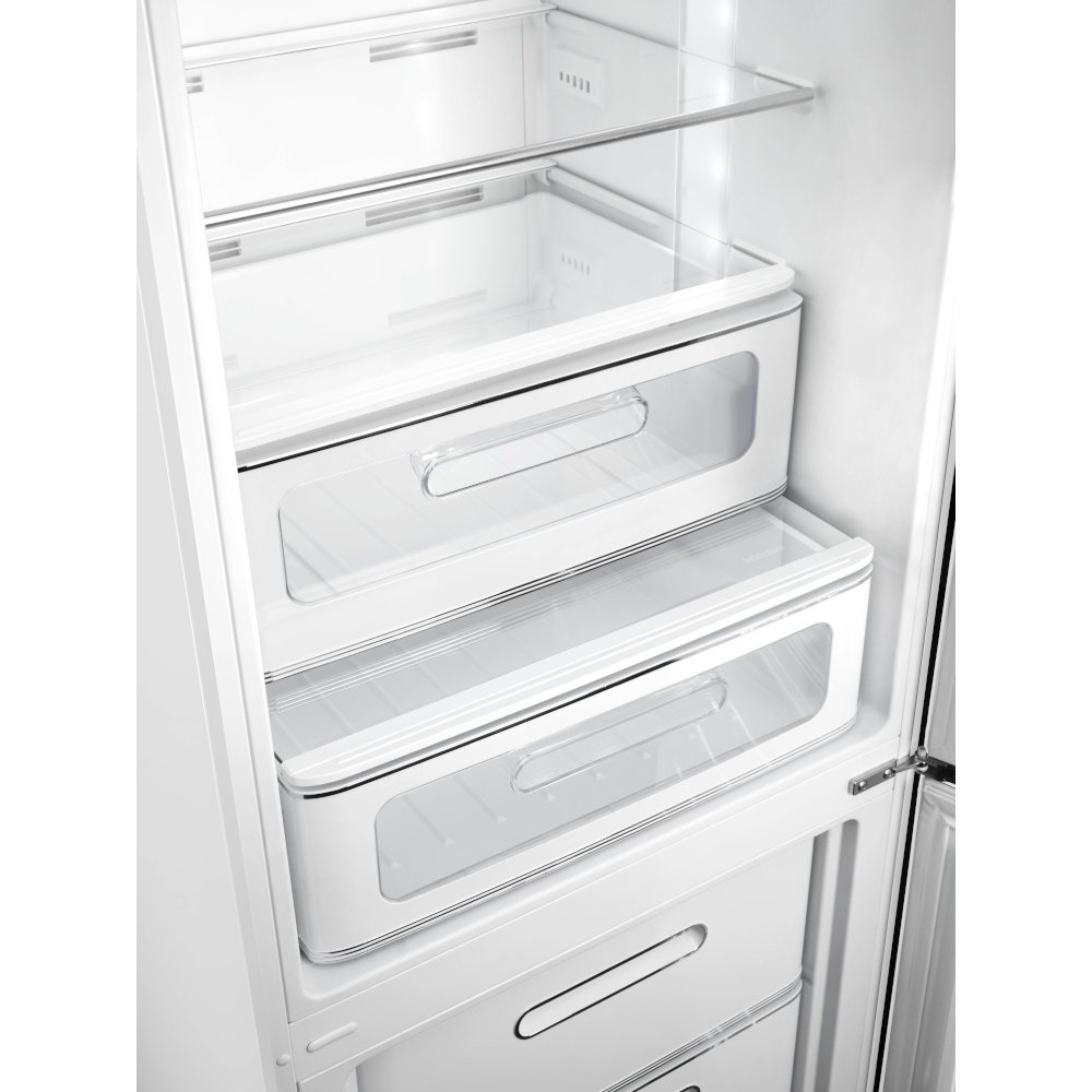 Smeg FAB32RWH6UK Retro Total No Frost Fridge Freezer, 60/40, White, C Rated