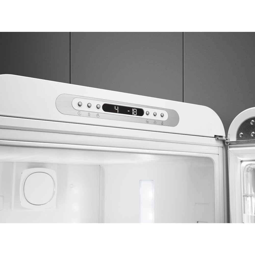 Smeg FAB32RWH6UK Retro Total No Frost Fridge Freezer, 60/40, White, C Rated