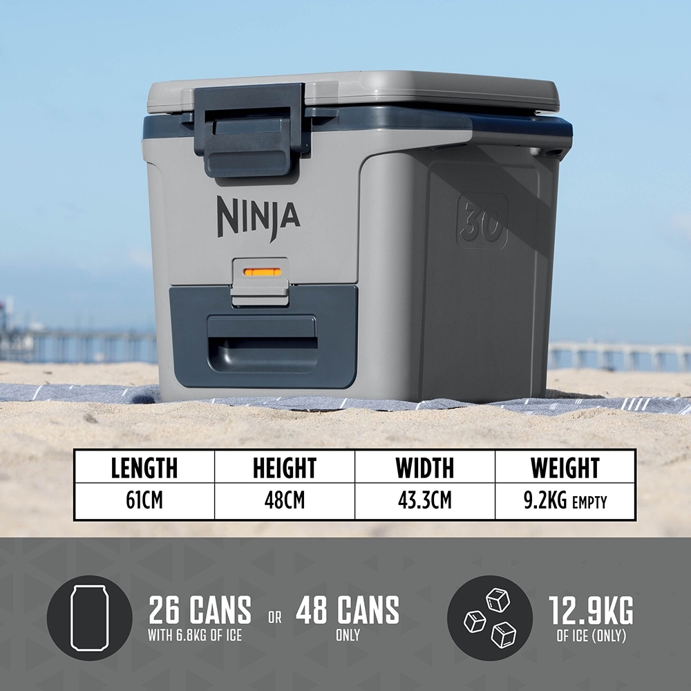 Ninja FB131UKGY FrostVault 30QT/28L Hard Cooler, Slate Grey