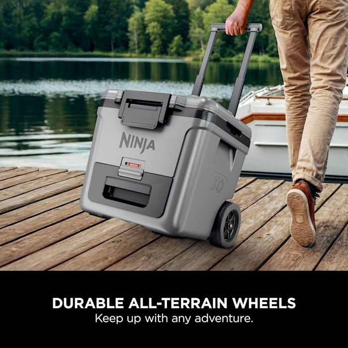 Ninja FB230UKGY FrostVault 28L Wheeled Cooler with Dry Zone, Grey