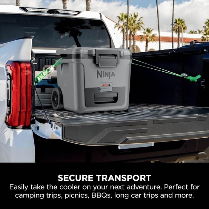 Ninja FB230UKGY FrostVault 28L Wheeled Cooler with Dry Zone, Grey