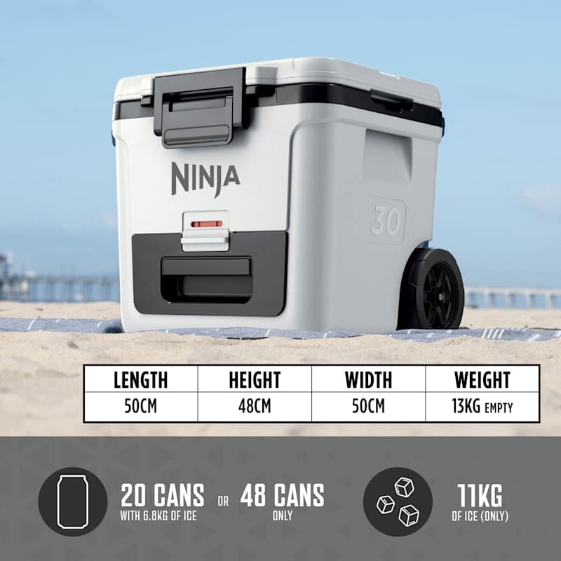 Ninja FB230UKWH FrostVault 28L Wheeled Cooler with Dry Zone