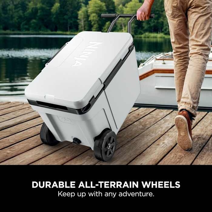 Ninja FB245UKWH FrostVault 42L Wheeled Cooler with Dry Zone, White