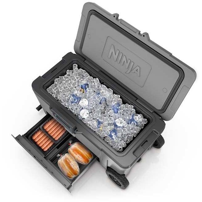 Ninja FB265EUUKGY FrostVault 61L Wheeled Cooler with Dry Zone, Grey