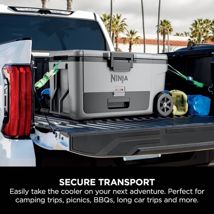 Ninja FB265EUUKGY FrostVault 61L Wheeled Cooler with Dry Zone, Grey