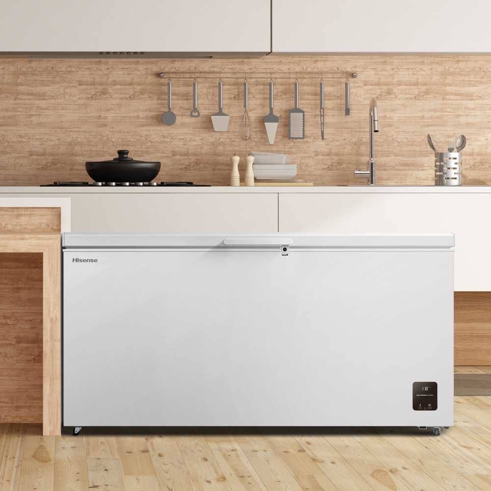 Hisense FC650D4AWLYE Static 500l Chest Freezer, White, E Rated