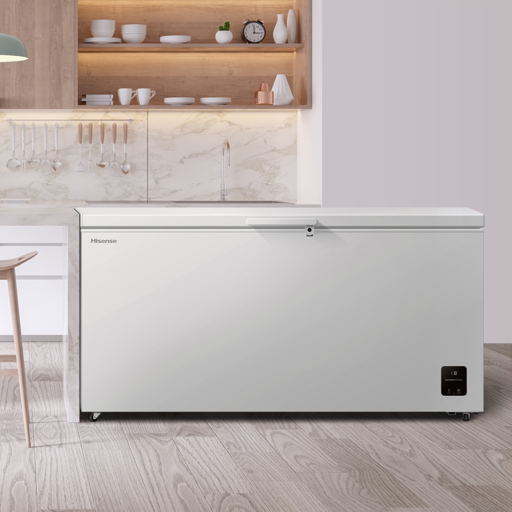 Hisense FC650D4AWLYE Static 500l Chest Freezer, White, E Rated