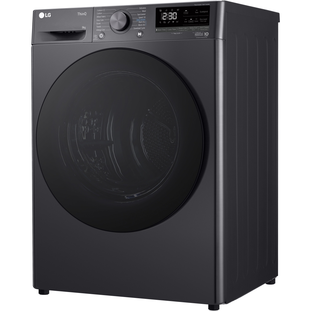 LG FDV709GN Heat Pump Tumble Dryer, 9kg, Grey, A++ Rated