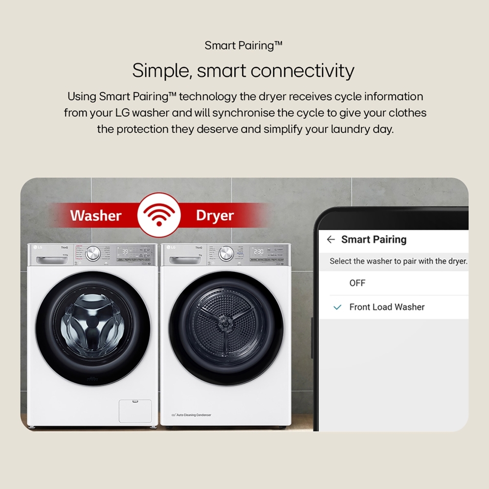 LG FDV709GN Heat Pump Tumble Dryer, 9kg, Grey, A++ Rated