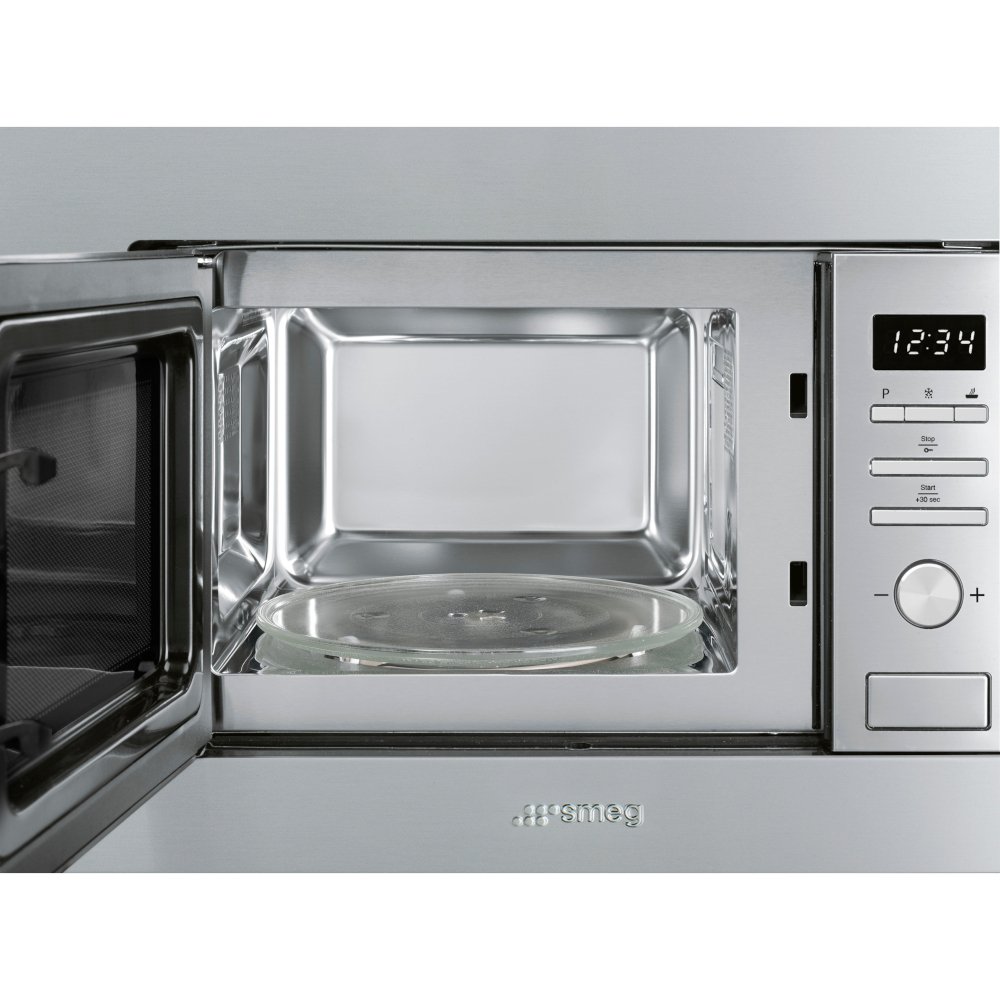 Smeg FMI017X Classic Built-In Microwave with Grill, Stainless Steel