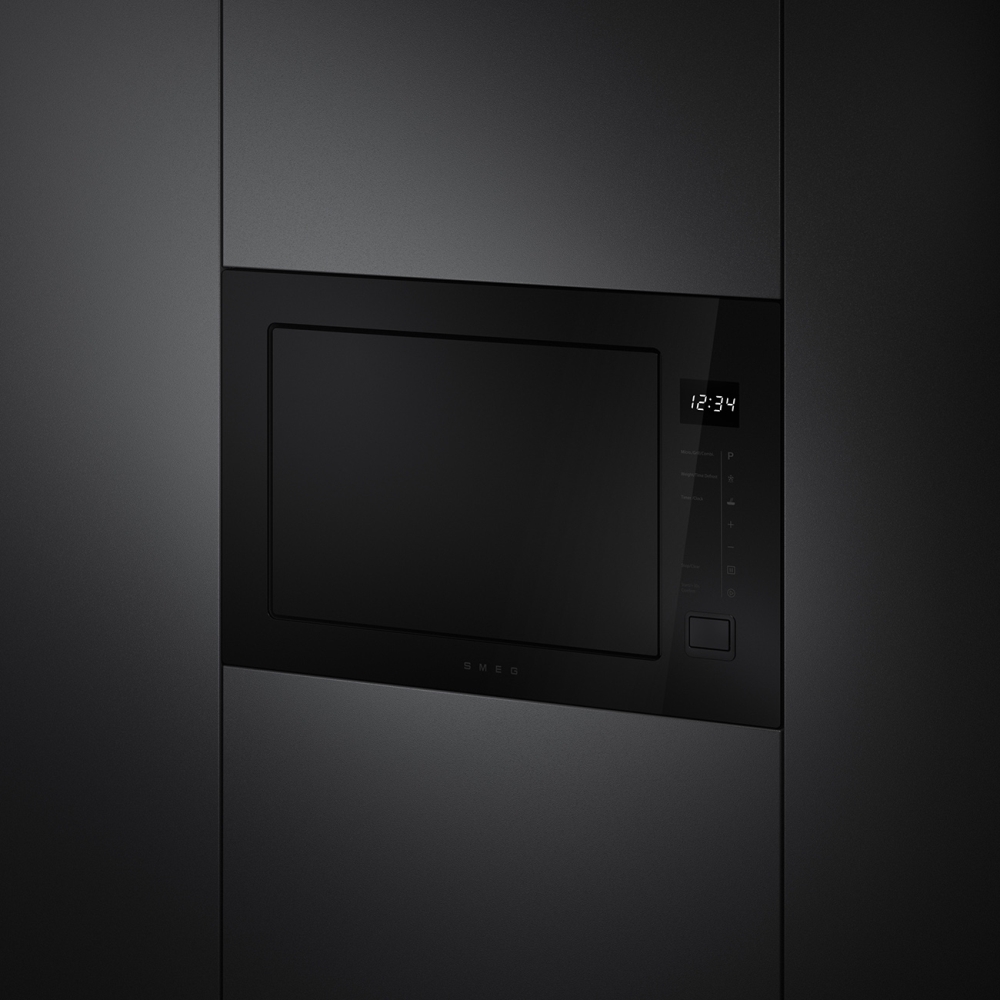 Smeg FMI225BI Built-In Microwave with Grill, Black
