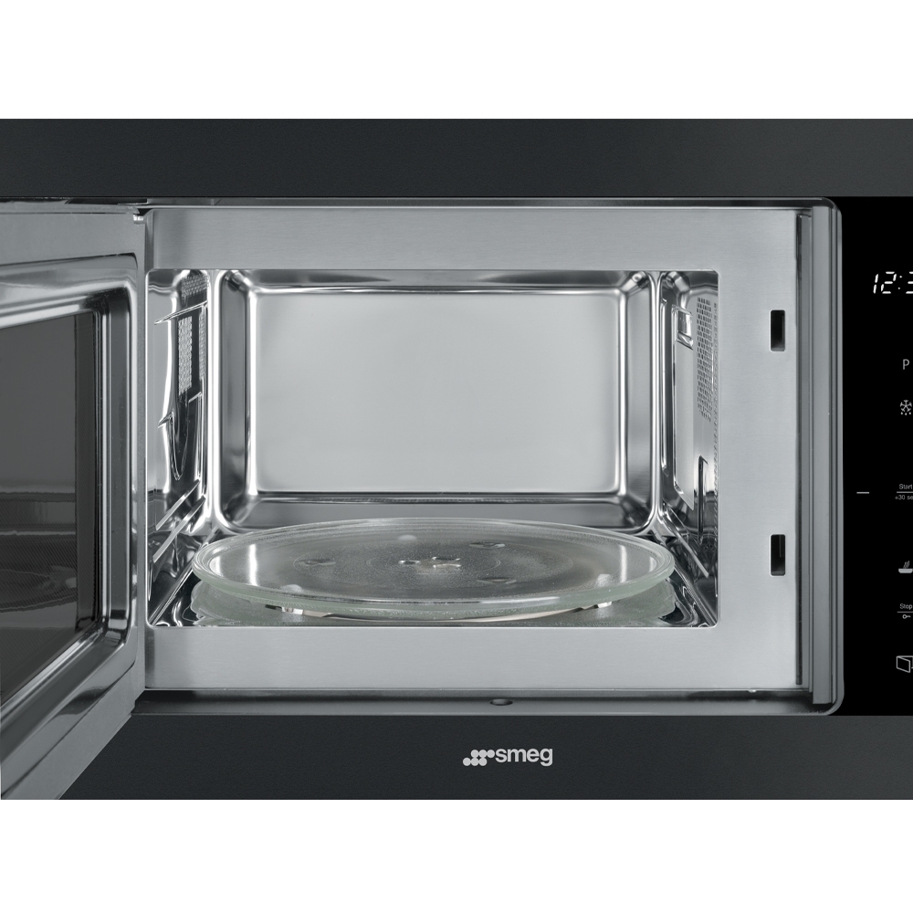 Smeg FMI325N Built-In Microwave with Grill, Black