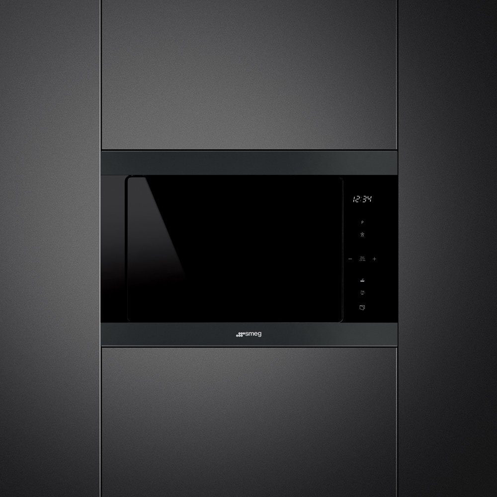 Smeg FMI325N Built-In Microwave with Grill, Black