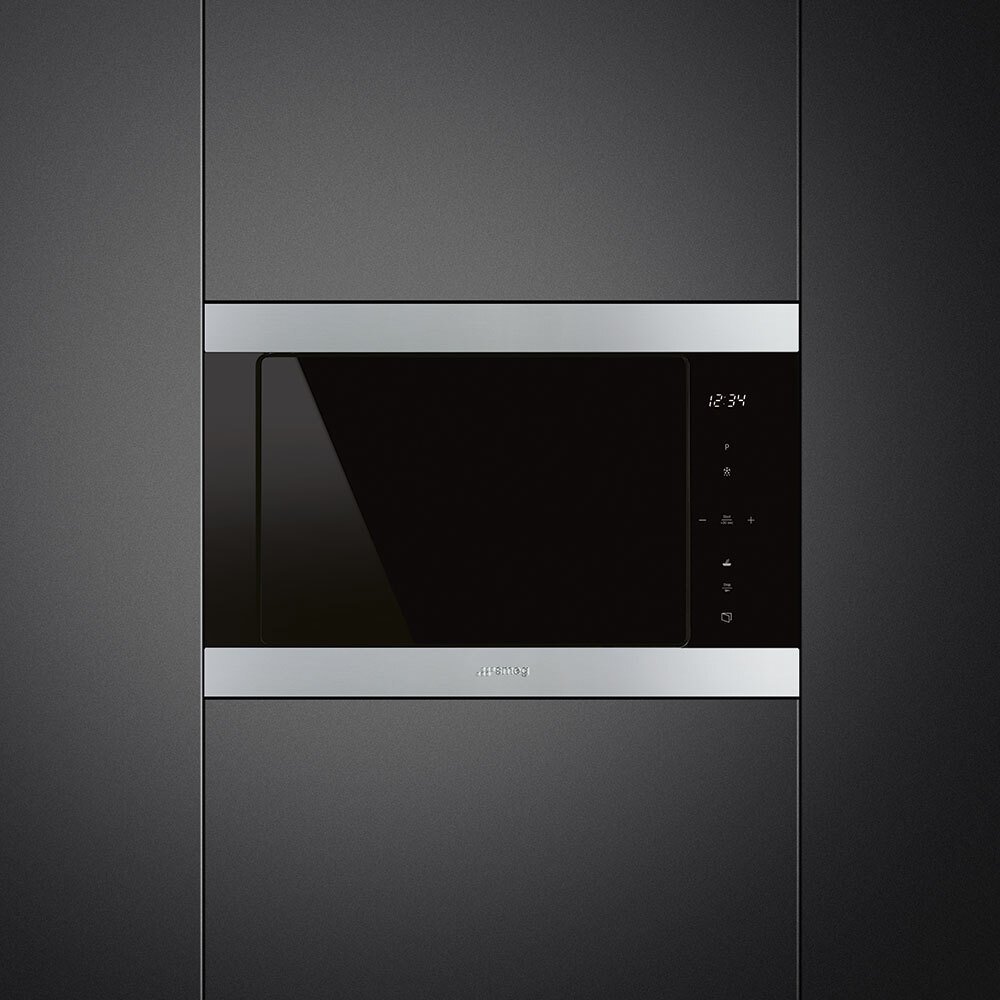 Smeg FMI325X1 Built-In Microwave with Grill, Stainless Steel